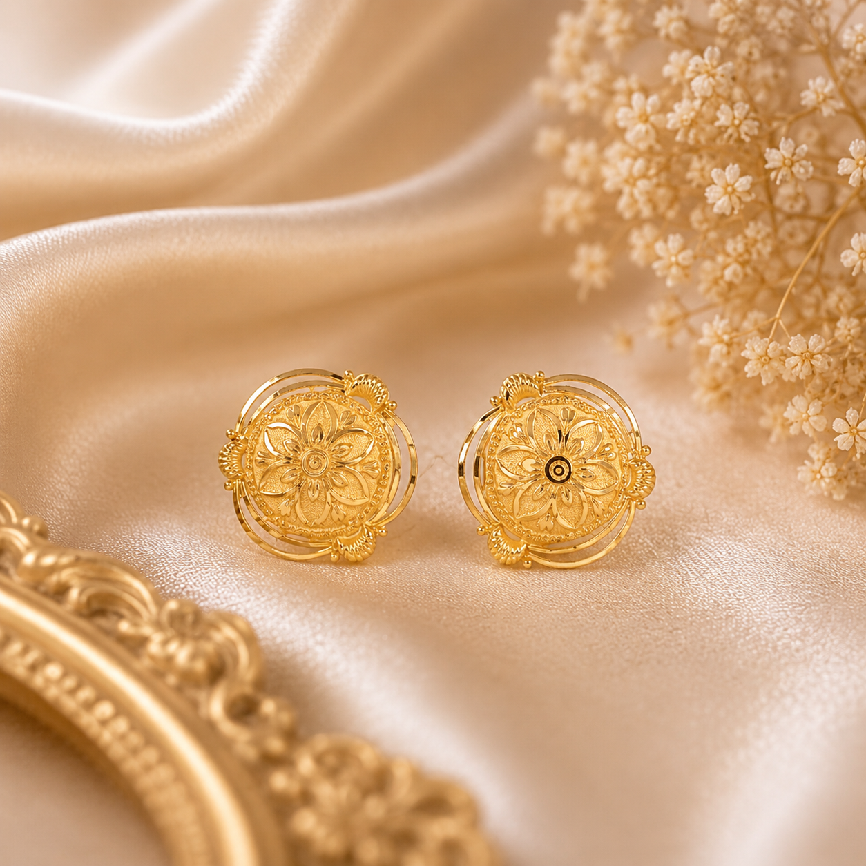 Aarisha Floral Gold Earrings