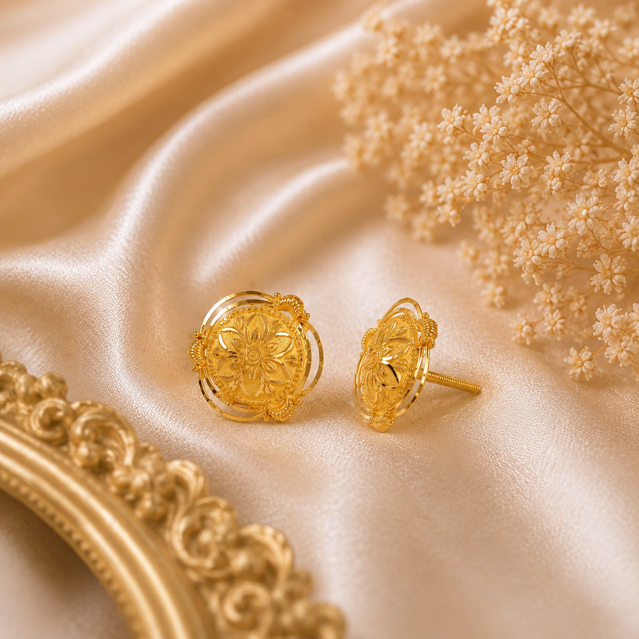 Aarisha Floral Gold Earrings