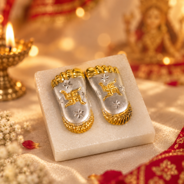 Swastik Charan Silver Paduka