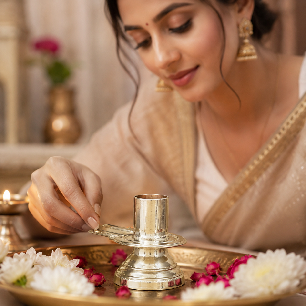 Om Namah Silver Shivling