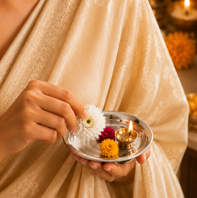 Shubham Pooja Silver Plate