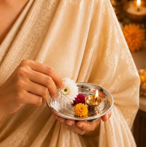 Shubh  Pooja Silver Plate