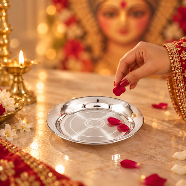 Shubh  Pooja Silver Plate
