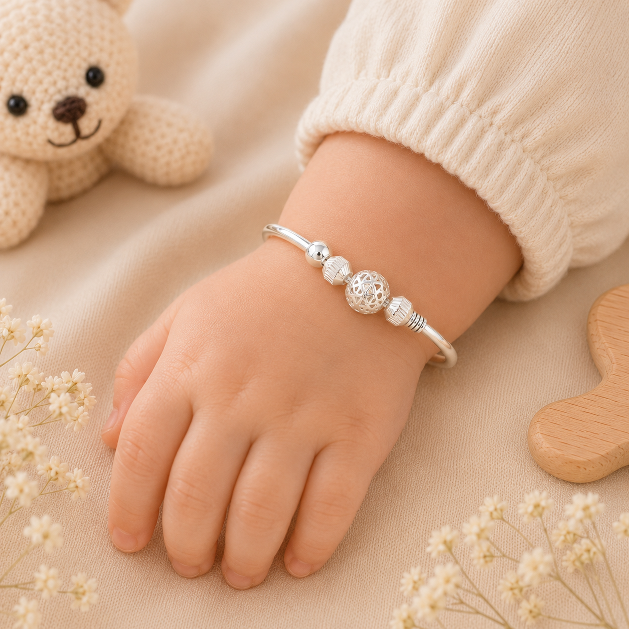 Tiny Treasure Silver Baby Bangles