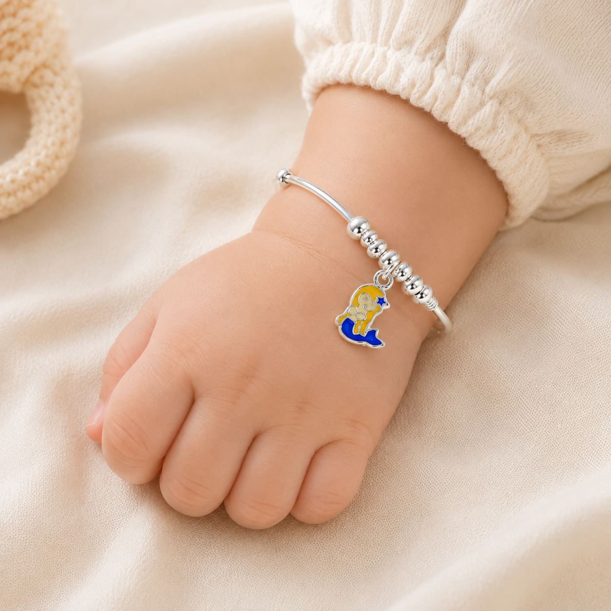 Dreamy Moon Silver Baby Bangles