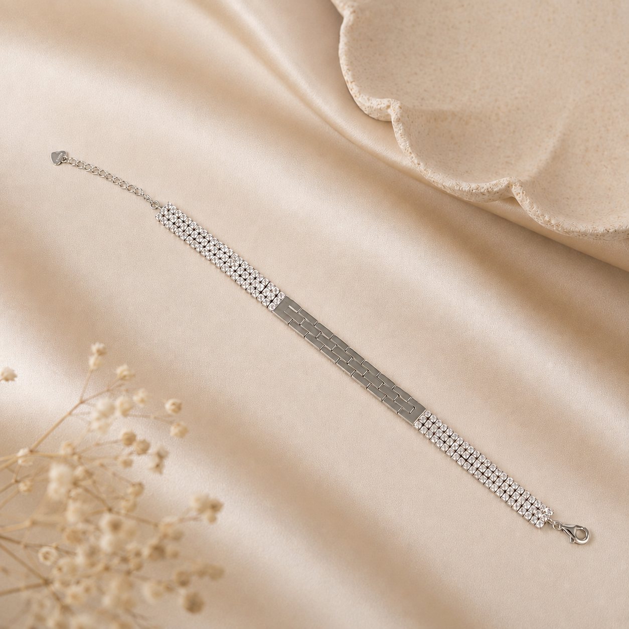 Luxe Crystal Silver Bracelet