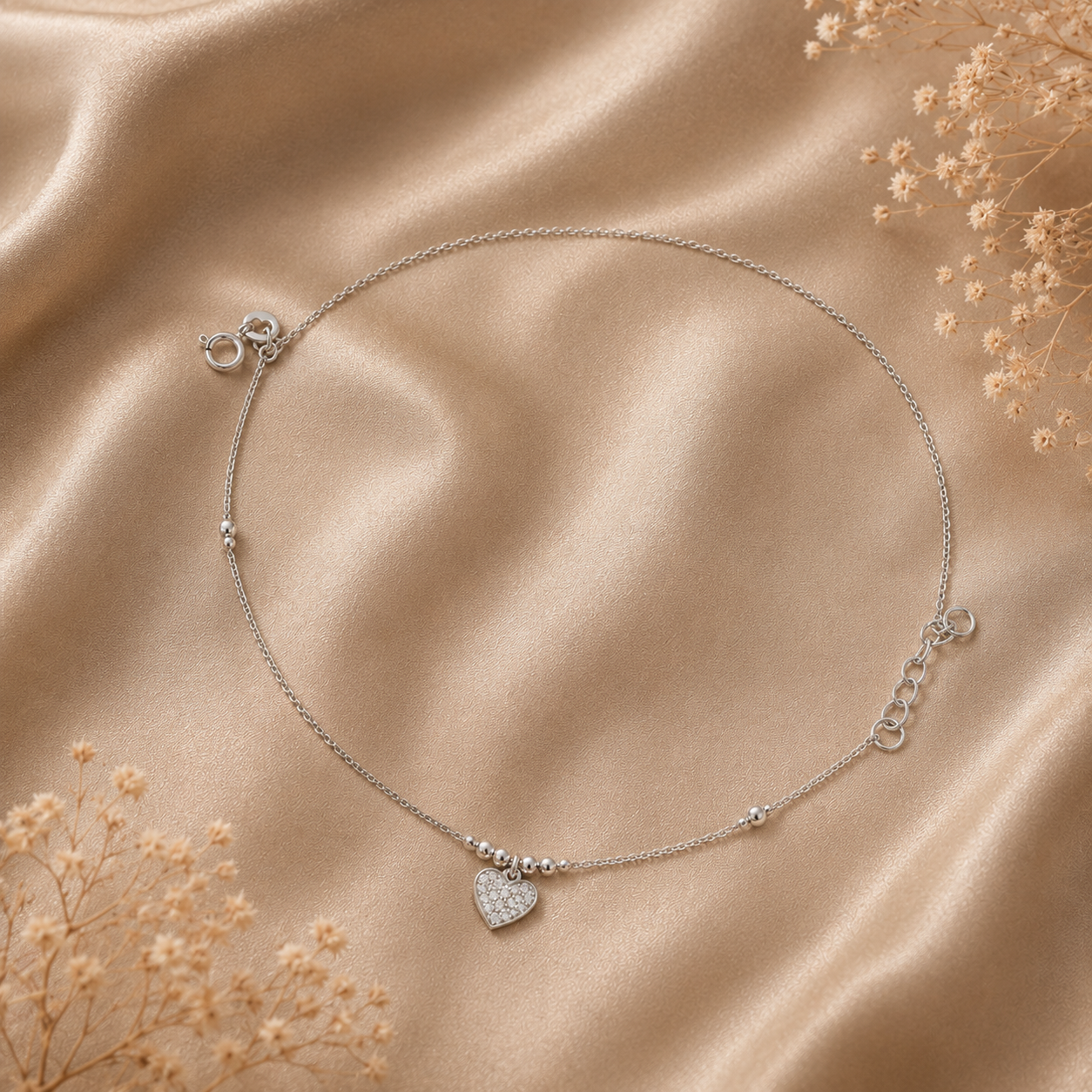 Ruhi Heart Silver Bracelet