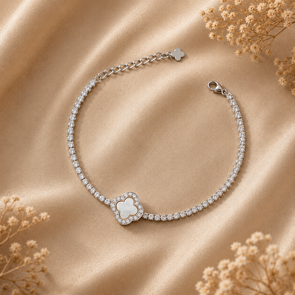 Prisha Clover Silver Bracelet