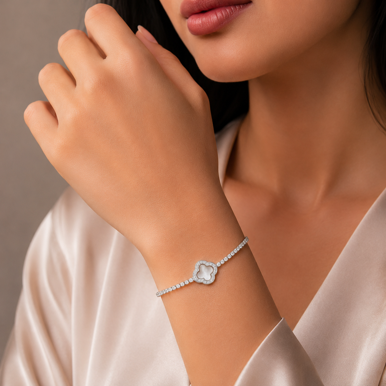 Prisha Clover Silver Bracelet