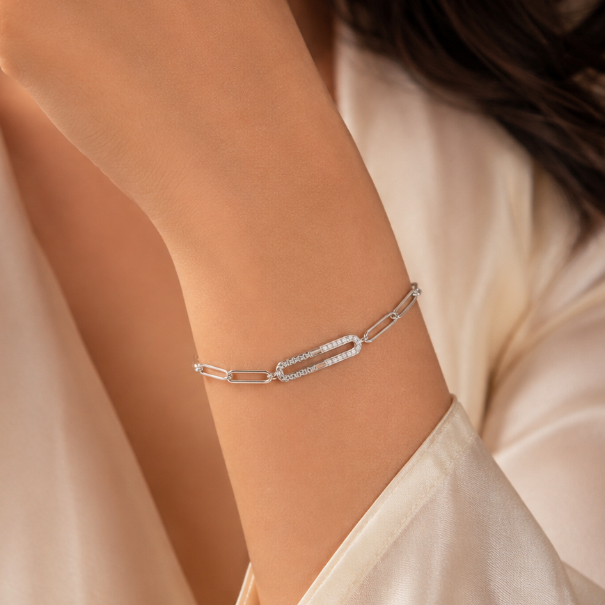 Yuvika Infinity Link Silver Bracelet