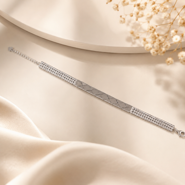 Aarna Grid Silver Bracelet