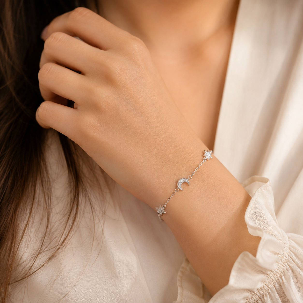 Riva Celestial Moon Silver  Bracelet