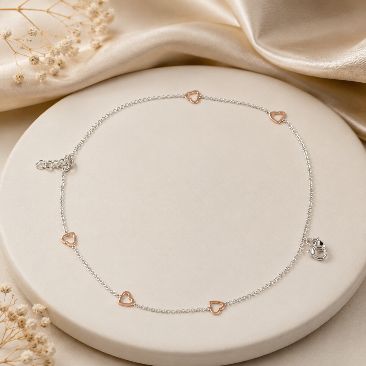 Shanaya Rose Heart Silver Bracelet