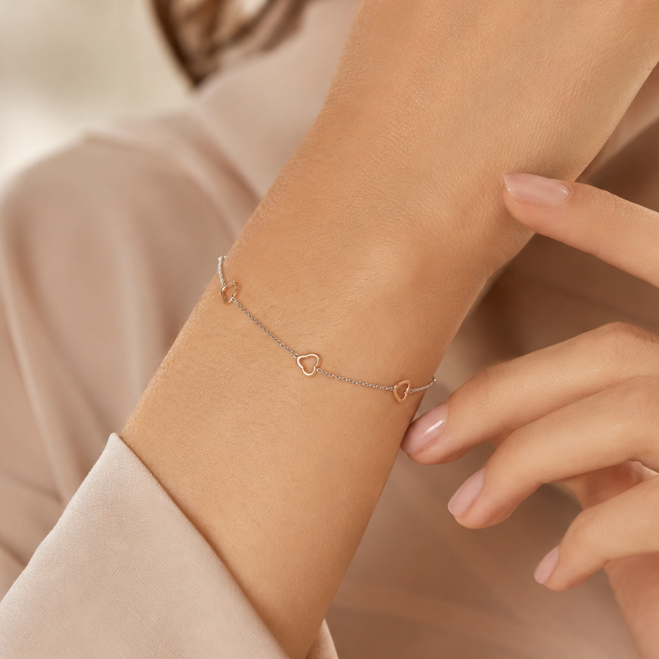 Shanaya Rose Heart Silver Bracelet