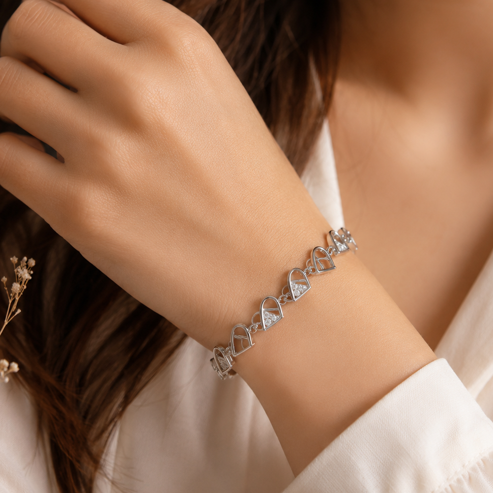 Kyra Eternal Hearts Silver Bracelet