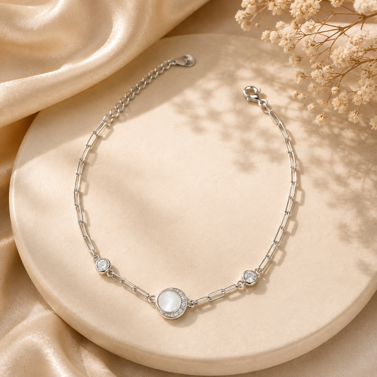 Vanya Pearl Silver Bracelet
