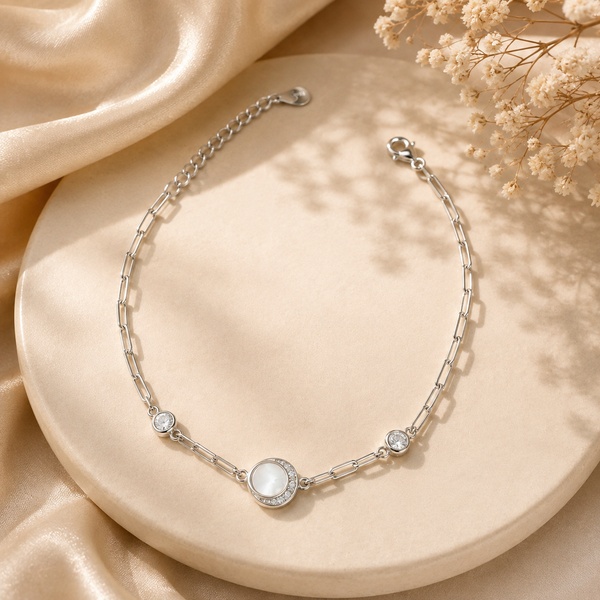Vanya Pearl Silver Bracelet