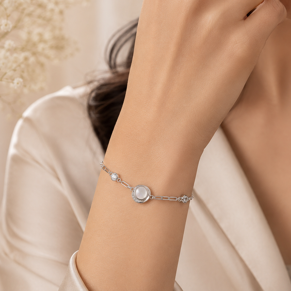 Vanya Pearl Silver Bracelet