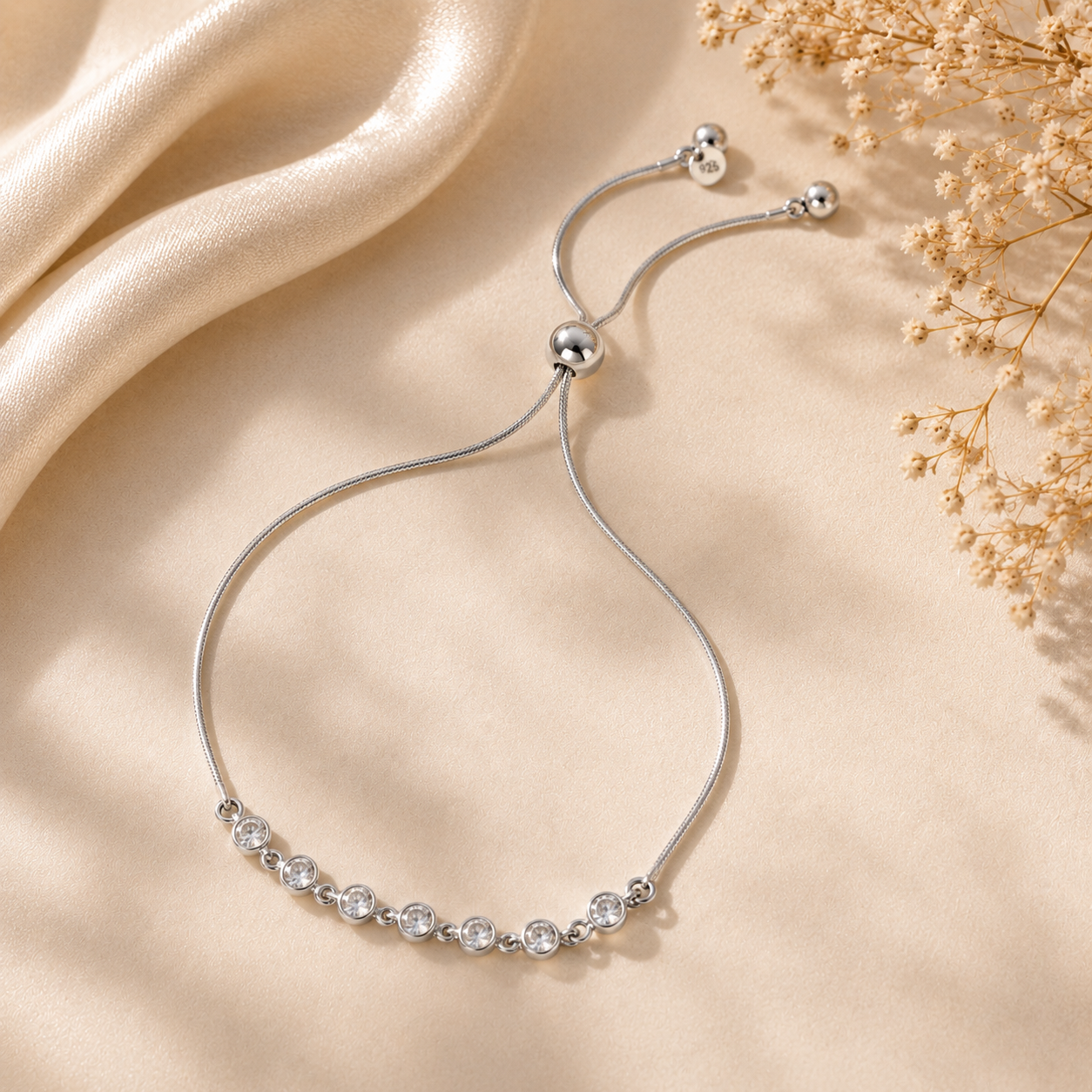 Vanya Crystal Silver Bracelet