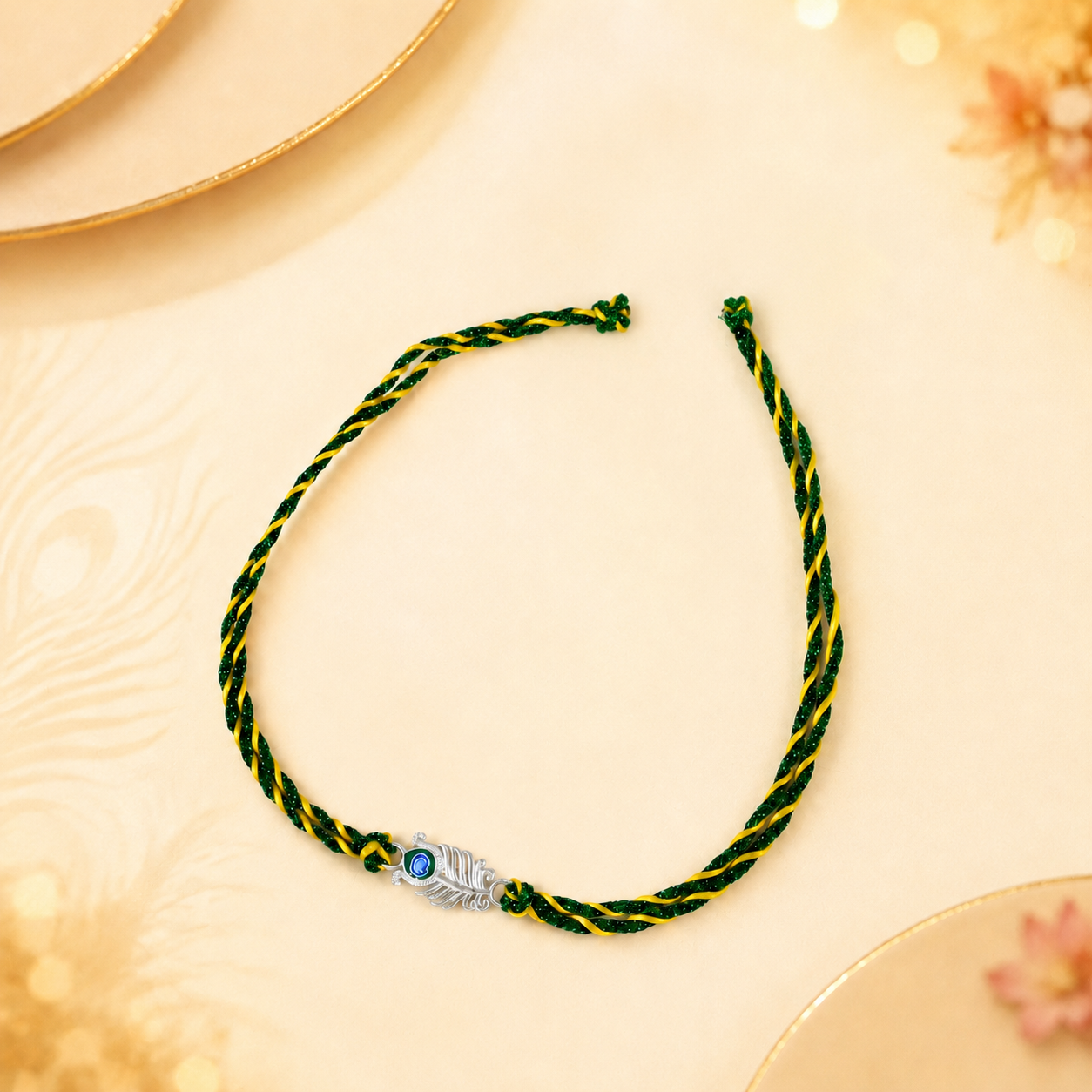 Mor Pankh Silver Rakhi