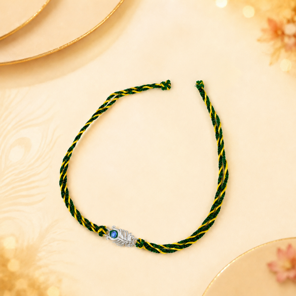 Mor Pankh Silver Rakhi