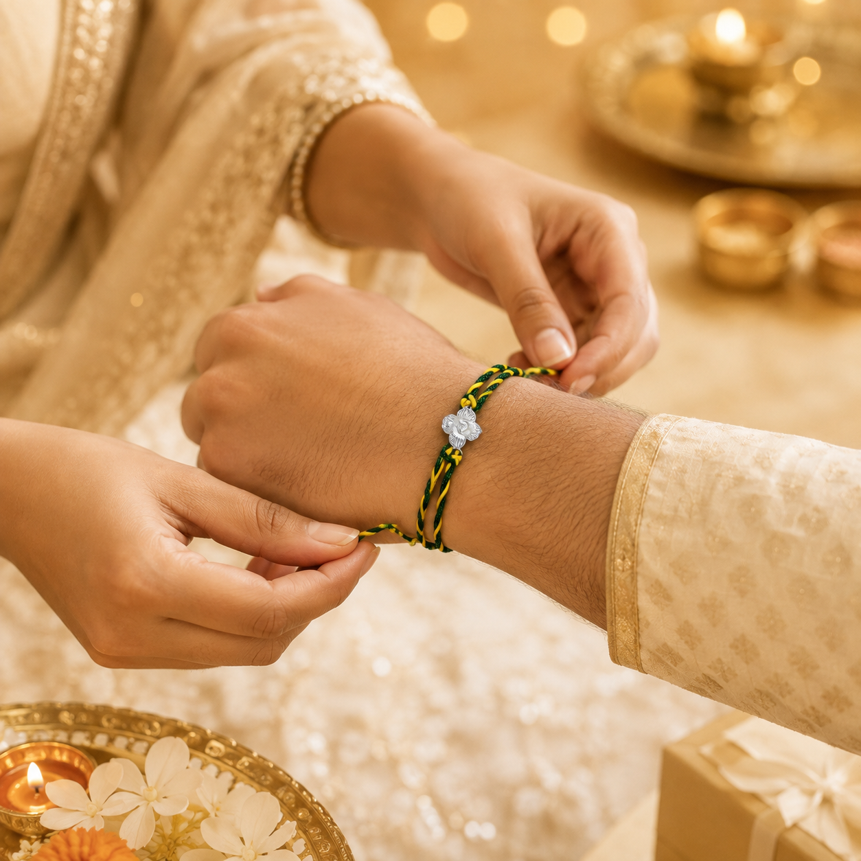 Vinayak Blessing Silver Rakhi