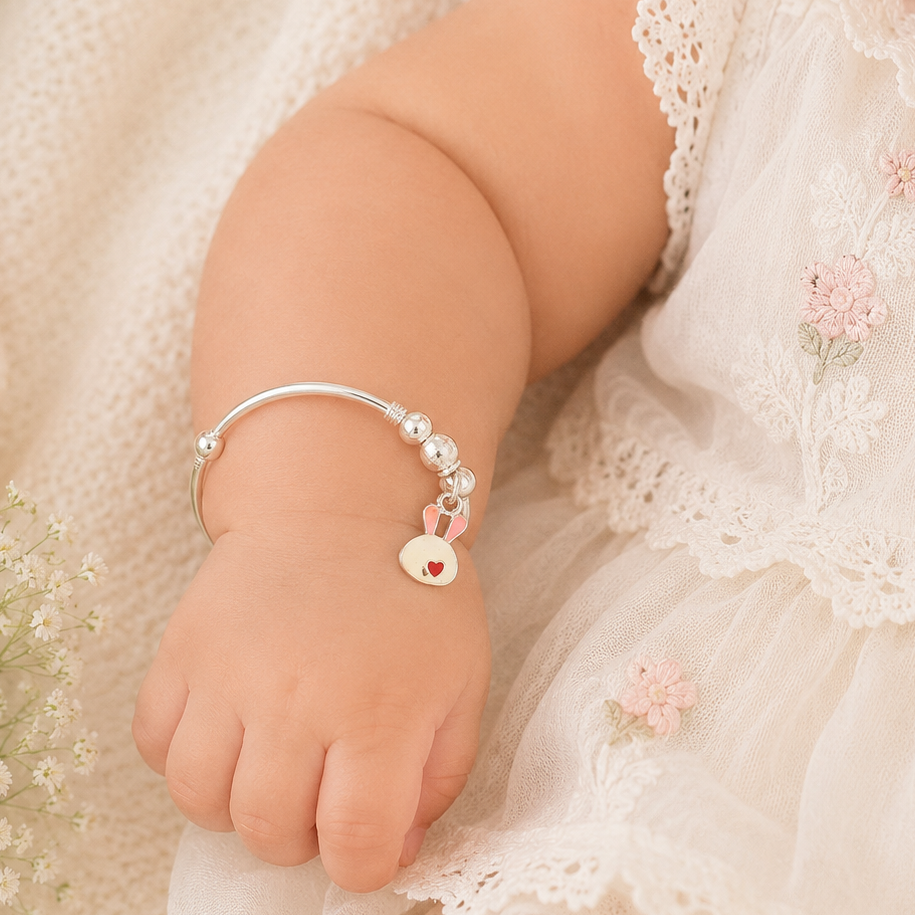 Sweet Rabbit Silver Baby  Bangles
