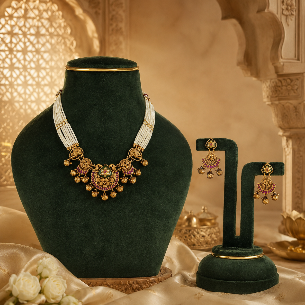 Meher Heritage Gold Necklace Set