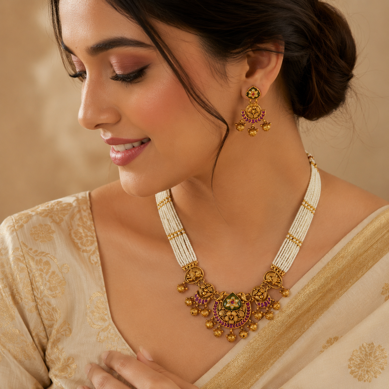 Meher Heritage Gold Necklace Set