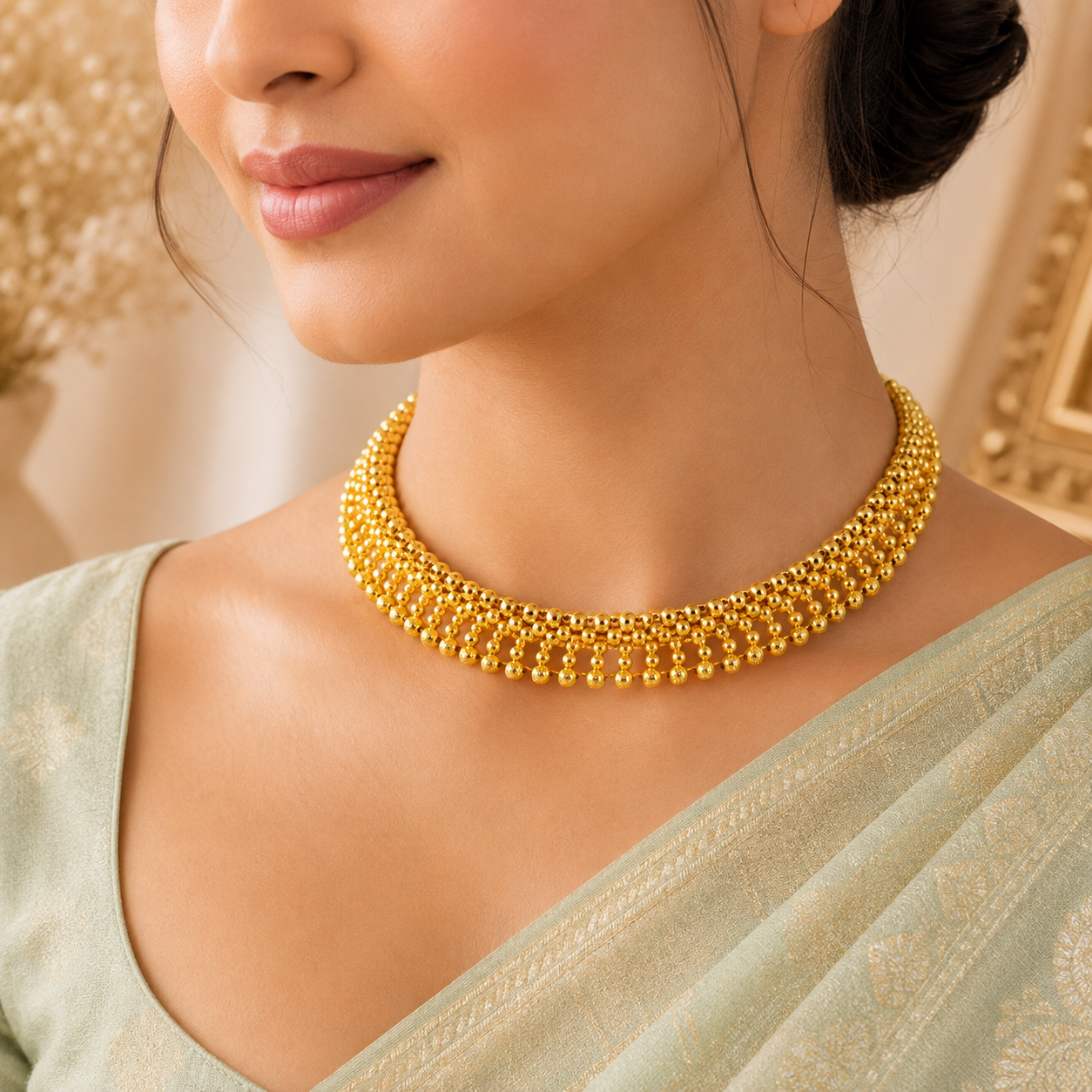 Myra Mesh Gold Necklace