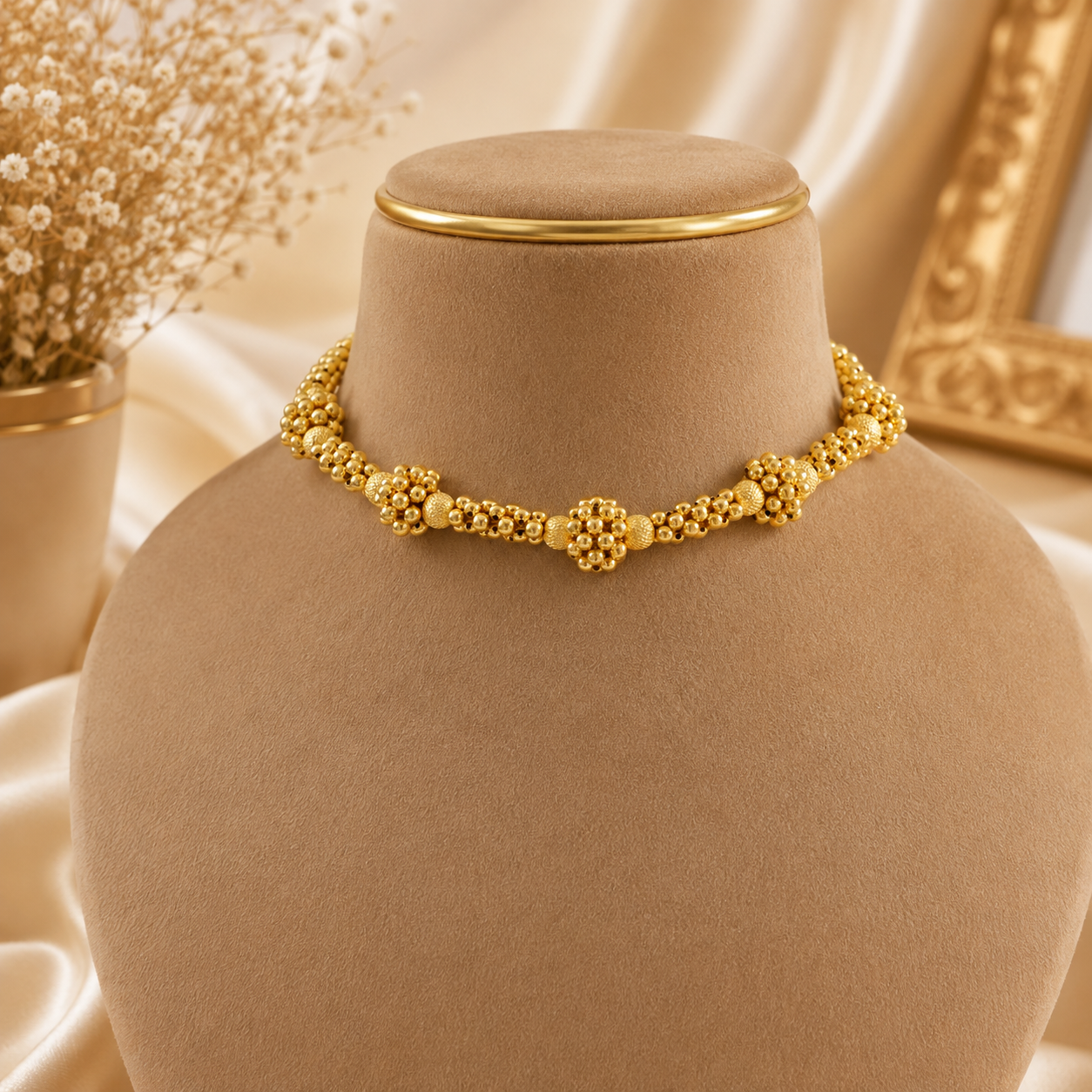 Devika Golden Bead Gold Necklace