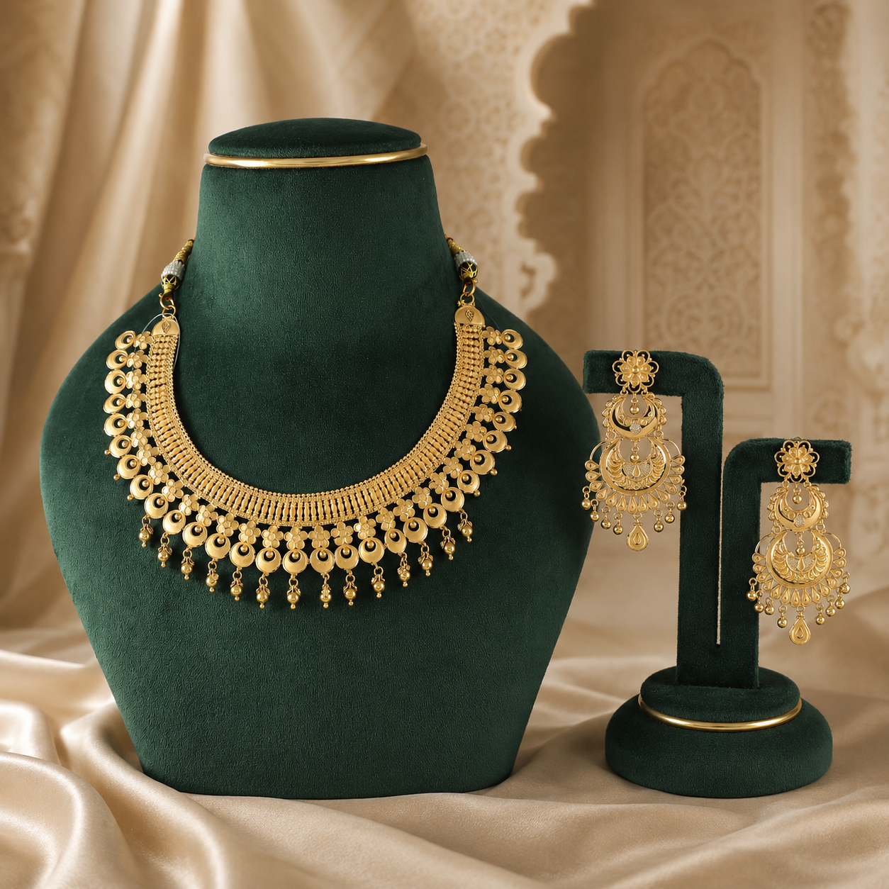 Kanakpriya Beautiful Gold Necklace Set