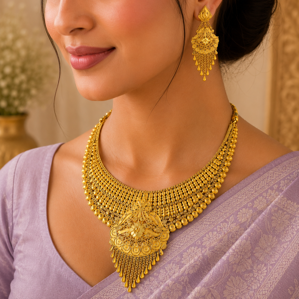 Swarnika Traditional Gold Necklace Set