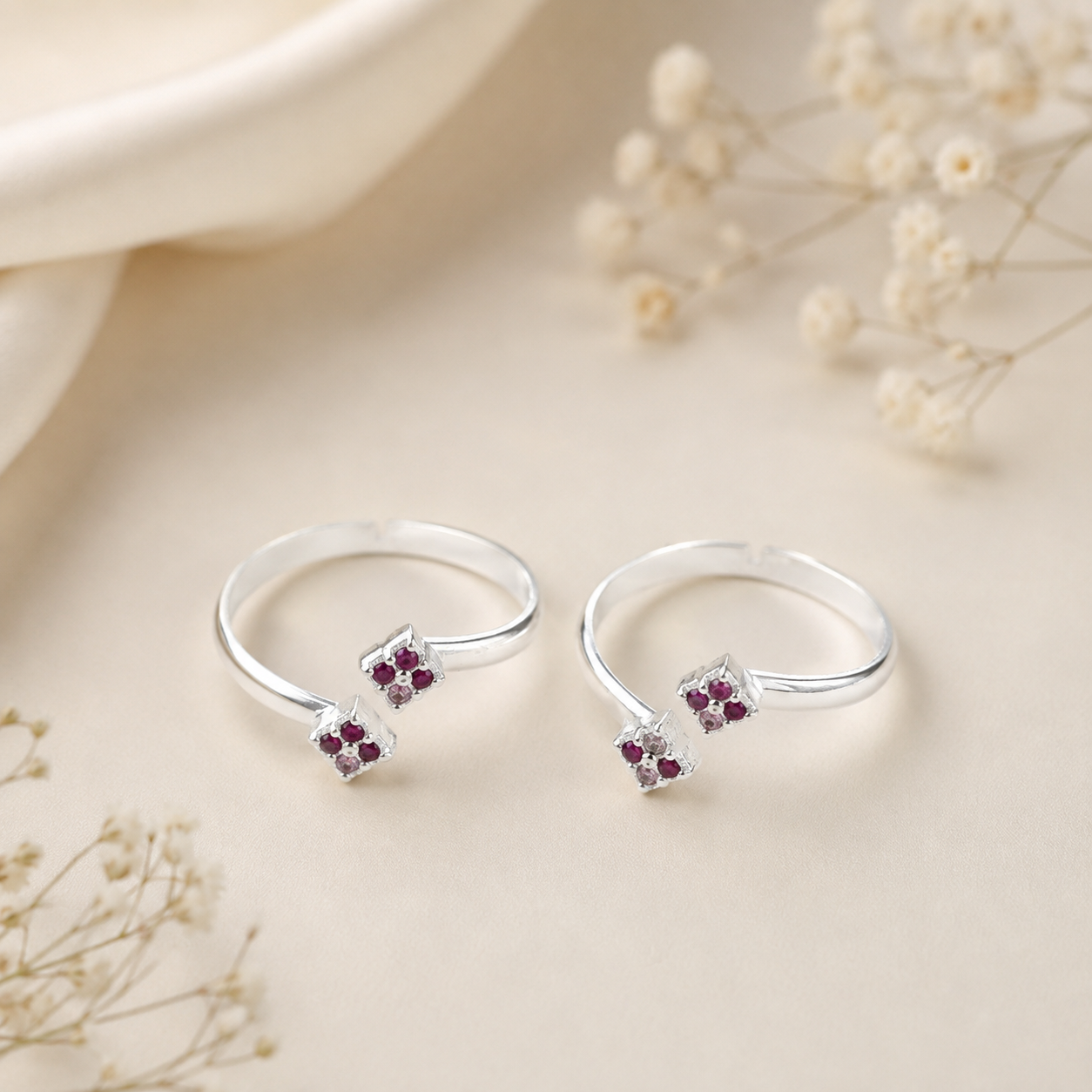 Myra Twin Bloom Toe Rings
