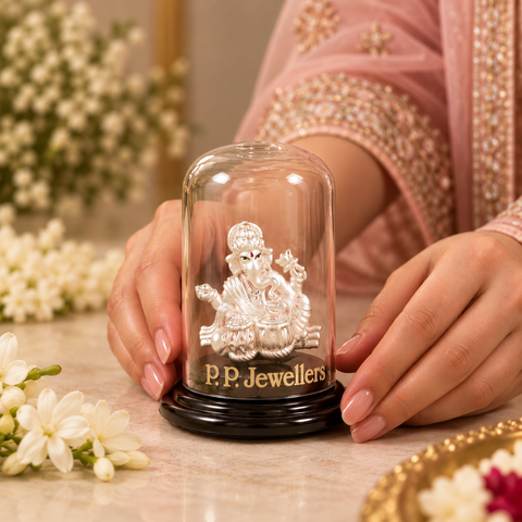 Sangeet Samrat Ganesha Silver Idol