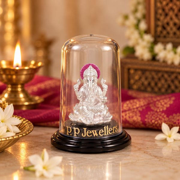 Padmasana Siddhivinayak Silver Idol