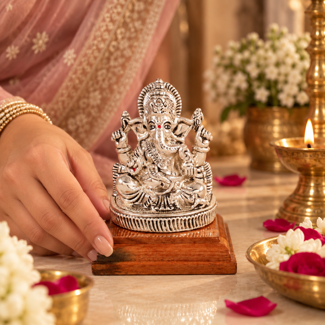 Rajadhiraj Vighneshwar Silver Idol