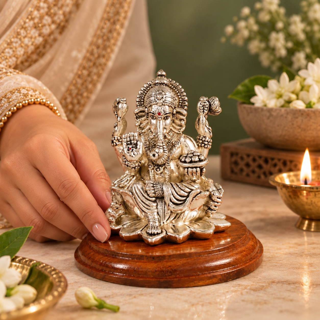 Mahabhog Varadvinayak Ganesha Silver Idol