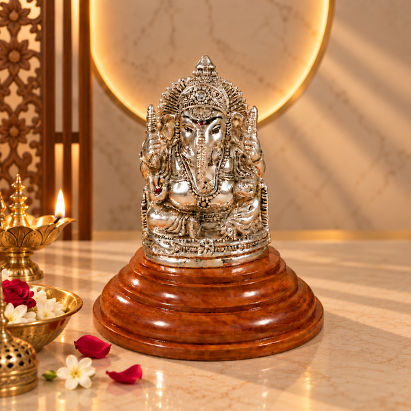 Divyatej Mahaganapati Silver Idol