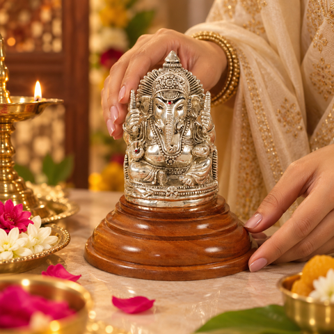 Divyatej Mahaganapati Silver Idol