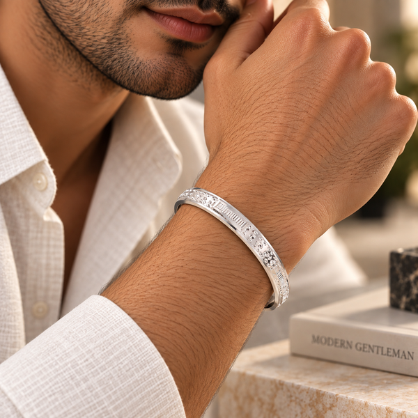 Samar Stunning Silver Kada For Him