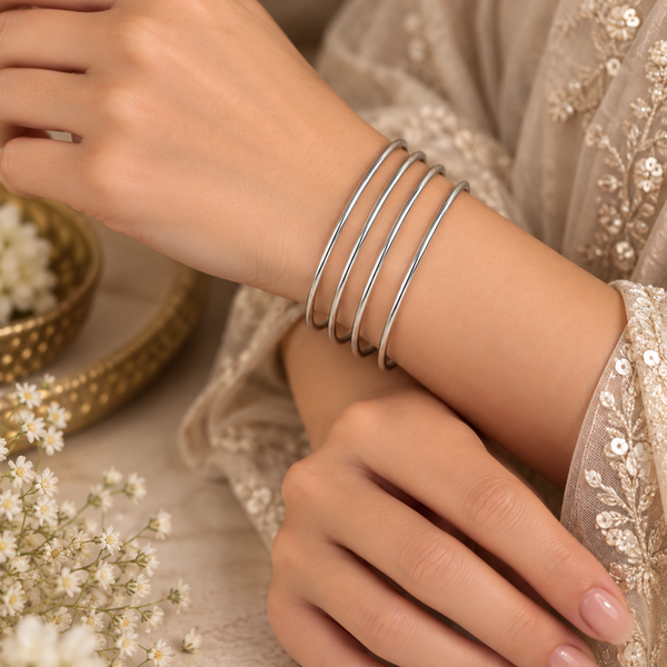 Vihana Slender Shine Silver Bangles