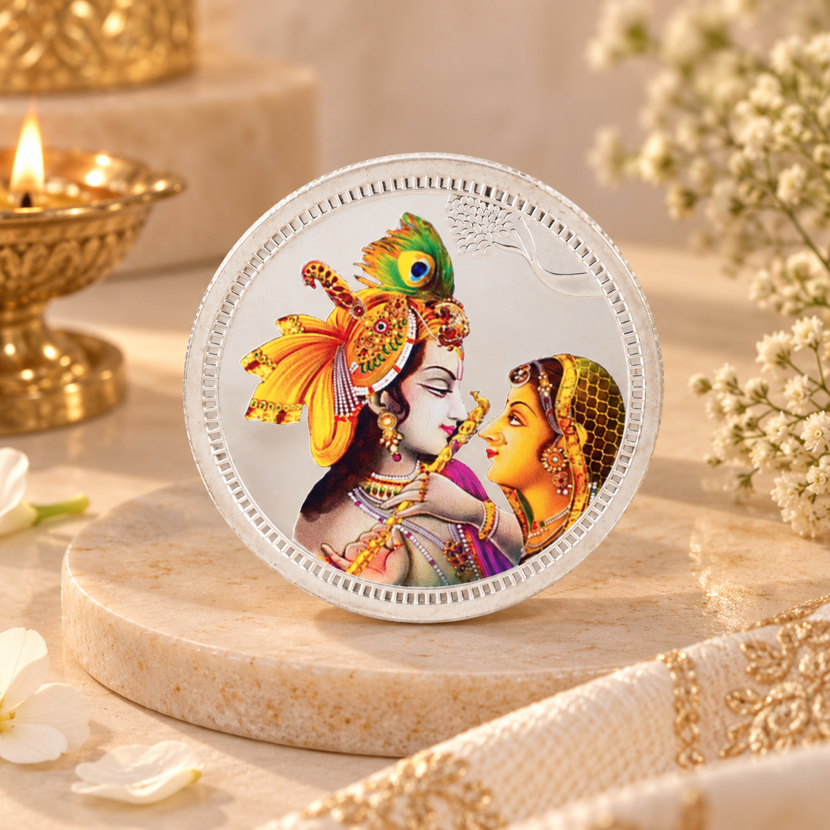 Shyam Radha Milan 100Gm Silver Coin