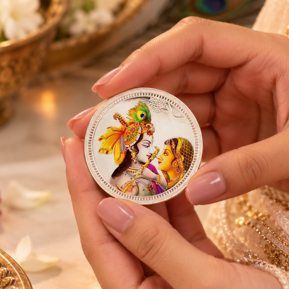 Shyam Radha Milan 100Gm Silver Coin