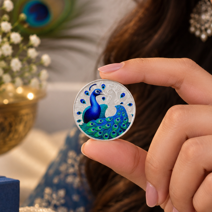 Peacock Pride 20Gm Silver Coin