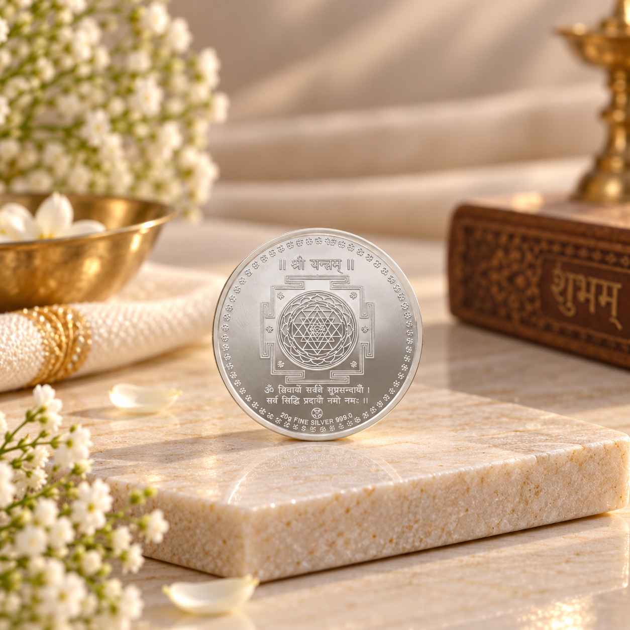 Lakshmi Ganesh Saraswati Blessings 20Gm Silver Coin