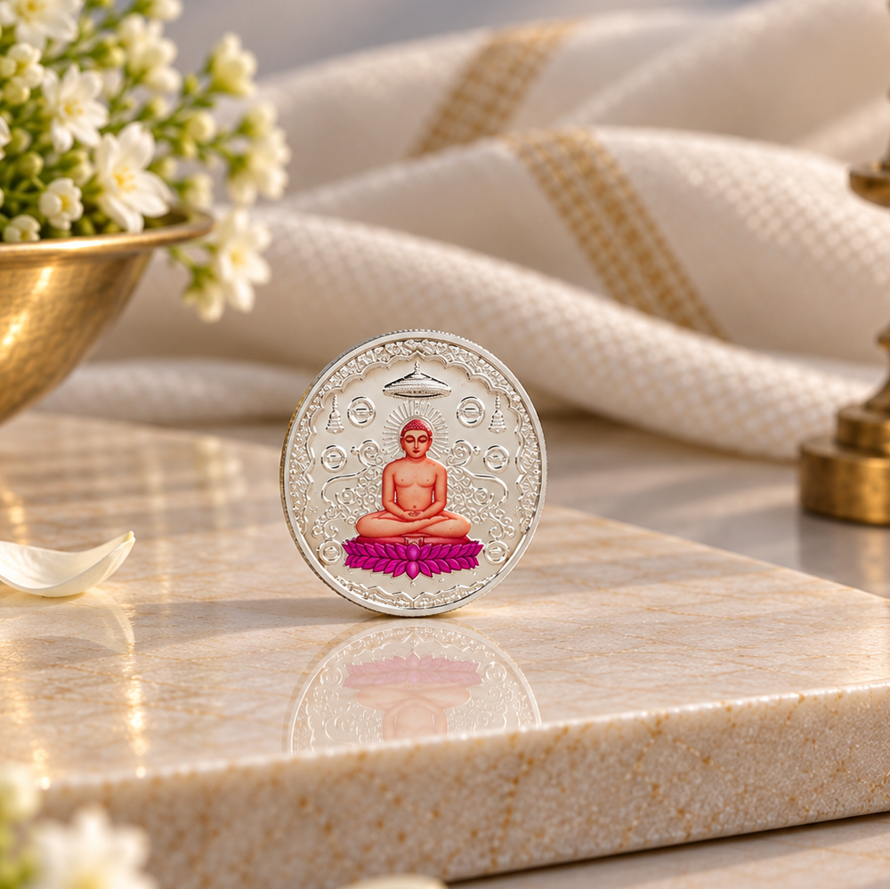 Mahavir Swami Blessings 10Gm Silver Coin