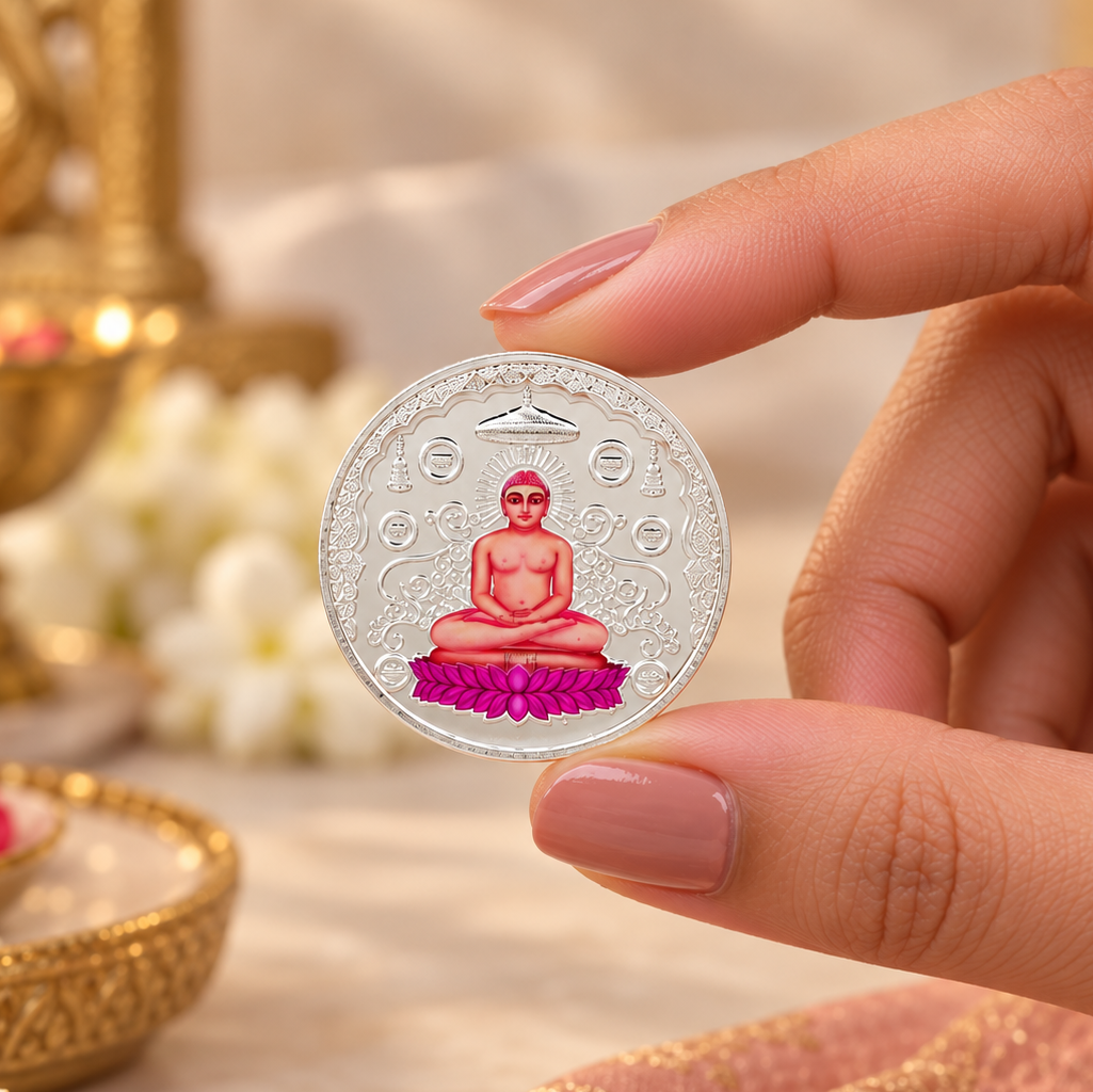 Mahavir Swami Blessings 10Gm Silver Coin