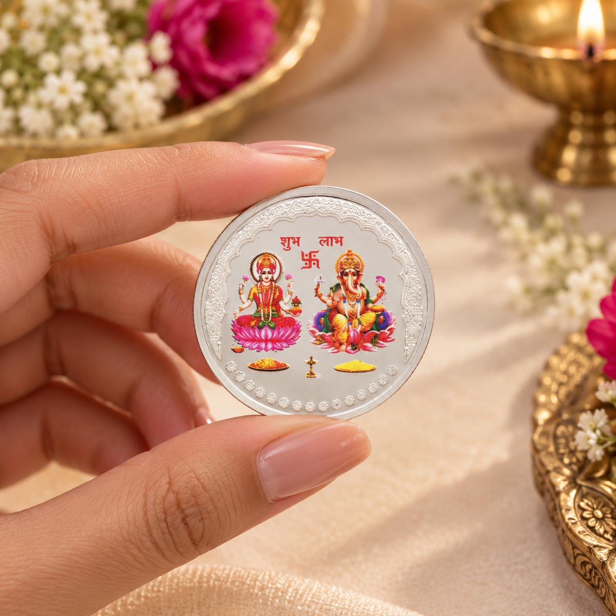 Mangal Lakshmi Ganesh 10Gm Silver Coin
