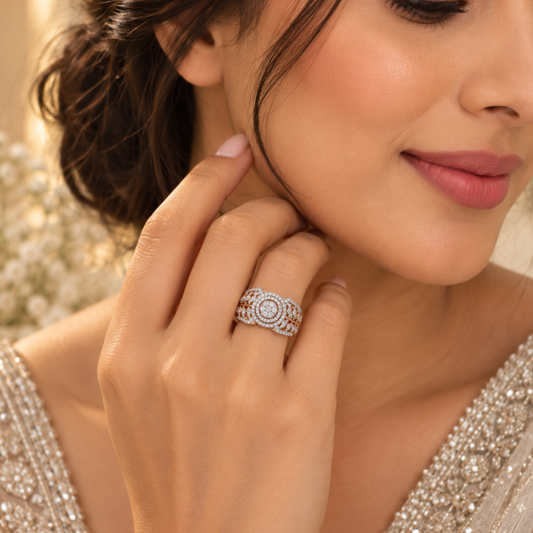 Yashvi Rosé Floral Diamond Ring
